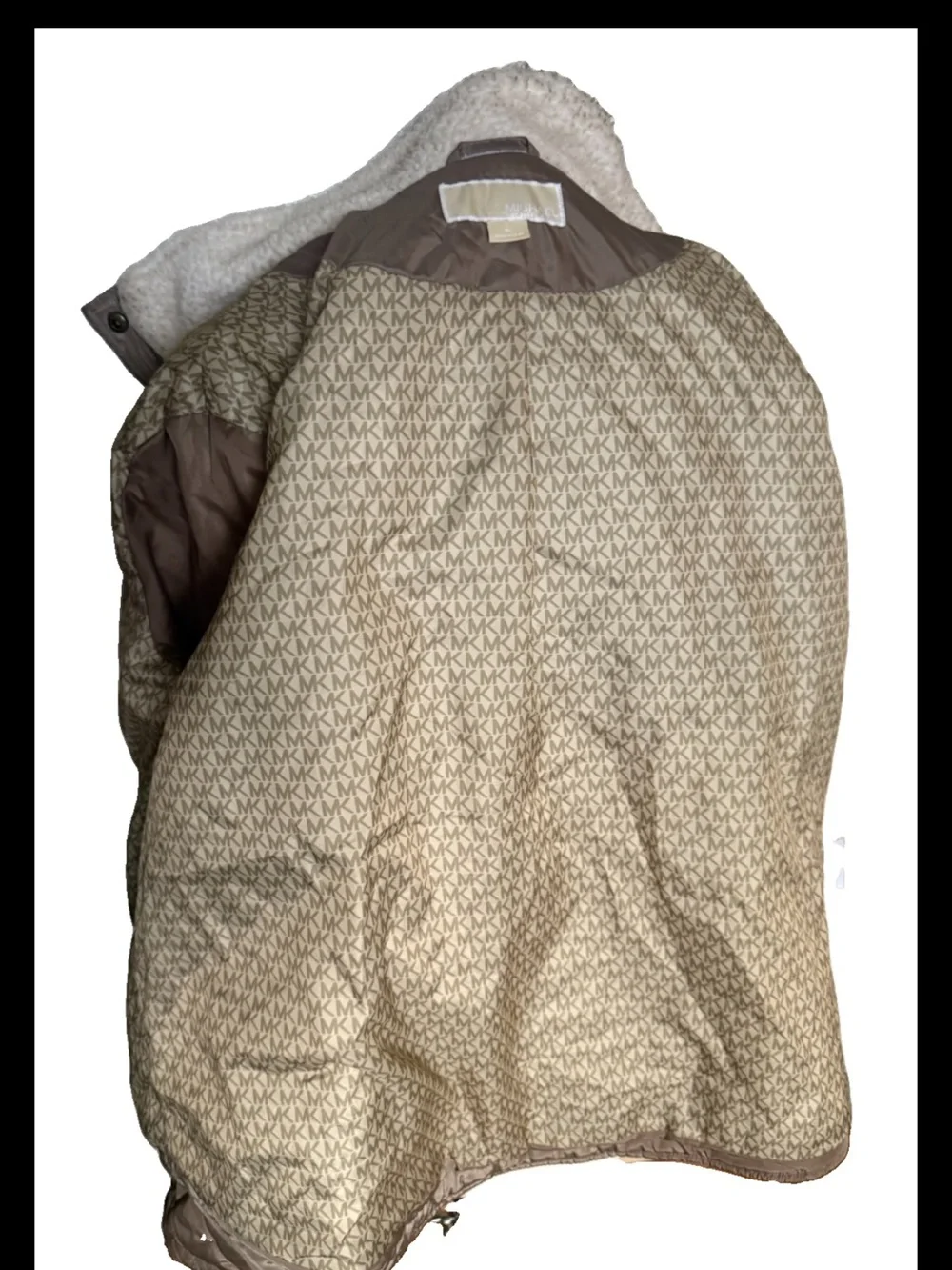 MICHAEL MICHAEL KORS WOMENS QUILTED TAN/GOLD JACKET SIZE  XL